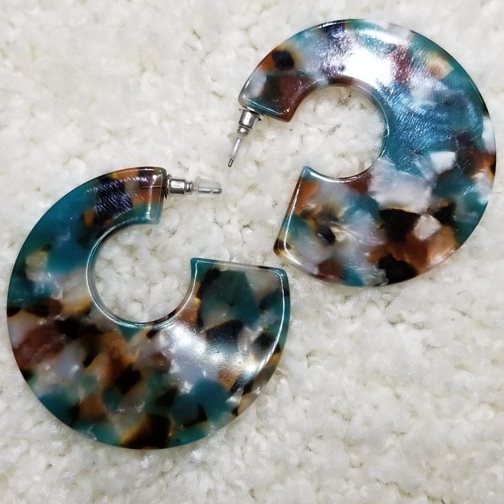 Multi-Color Plastic Earrings